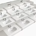 Sleek Modern Washbasin Designs With White Countertops And Chrome Faucets