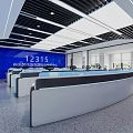 Modern Monitoring Room Interior With Multiple Display Screens Workstations And Control Consoles