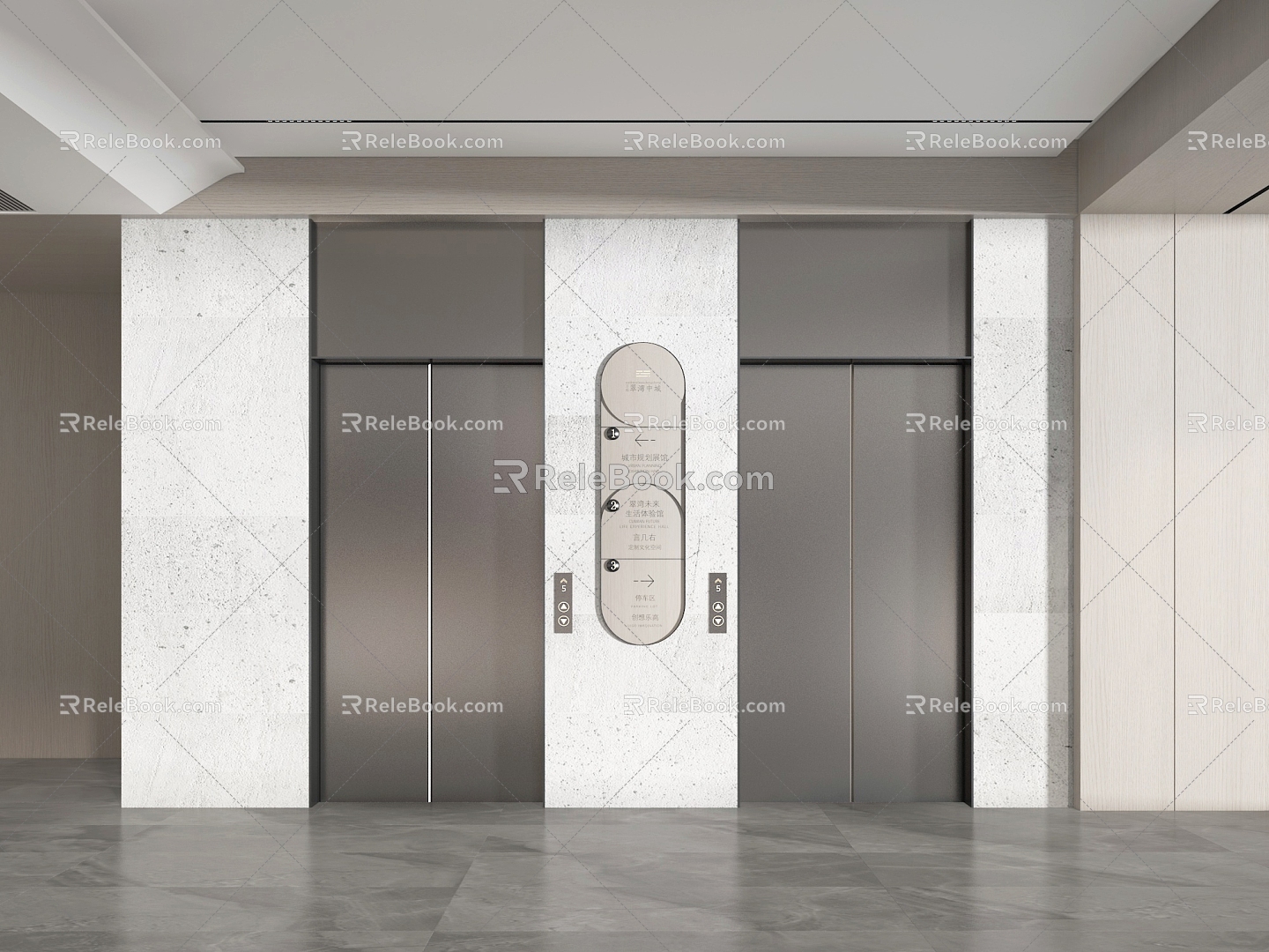 Elevator Elevator Aisle Elevator Hall Elevator Hall Hotel Elevator Company Elevator Elevator Room Guide Plate Floor Plate Elevator Door 3d model