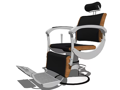 Modern Massage Chair With Black And Brown Upholstery Armrests And Footrest 3d model