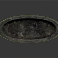 Dark Colored Oval Stone Container For Home Decor And Daily Use 3d model