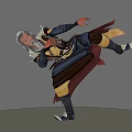 Modern game character old man 3d model