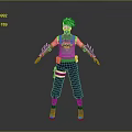Silver Haired Ninja Character With Batman Logo Vest Dark Blue Pants And Wrist Guards