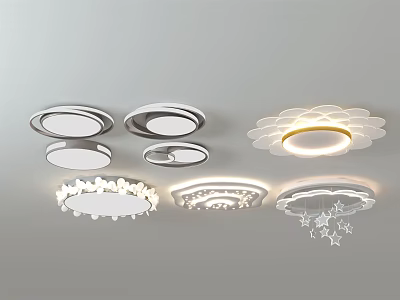 Modern Ceiling Lights With Various Designs And Decorative Elements For Home Use 3d model