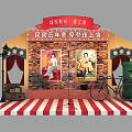 Republican Era Shanghai Vintage Scene With Female Posters Bicycle And Street Lamp