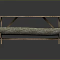 Rustic Wooden Outdoor Table with Attached Bench for Garden Patio Use
