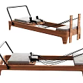 Wooden Frame Pilates Reformer With Comfortable Mat And Cable System For Fitness Training