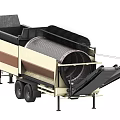 Mobile Industrial Drum Screen Equipment with Conveyor Belt and Wheels for Material Screening 3d model