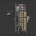 Industrial Metal Frame Equipment With Multi level Platforms And Mechanical Components