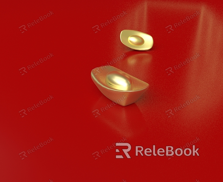 Modern Gold Ingot Christmas model