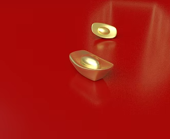 Modern Gold Ingot Christmas 3d model