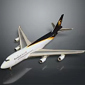 Worldwide Services Passenger Airplane With White Black Yellow Livery And Four Engines Design