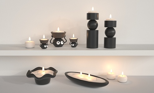 Modern Candle Holder Candle 3d model