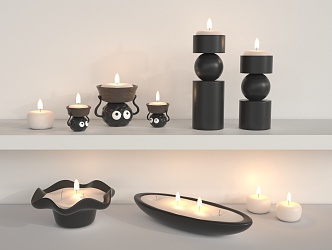 Modern Candle Holder Candle 3d model