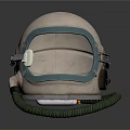 Beige Protective Helmet With Transparent Face Shield Green Frame And Green Hose