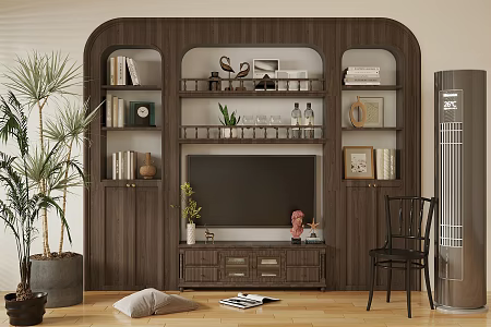 Antique Style Home Living Room Retro Style Living Room Antique Style TV Cabinet Antique Style Decorative Cabinet Antique Style TV Background Wall Antique Style TV Set 3d model