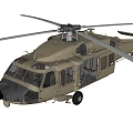 Military Transport Helicopter With Beige Body Rotor Blades Open Door And Tail Rotor