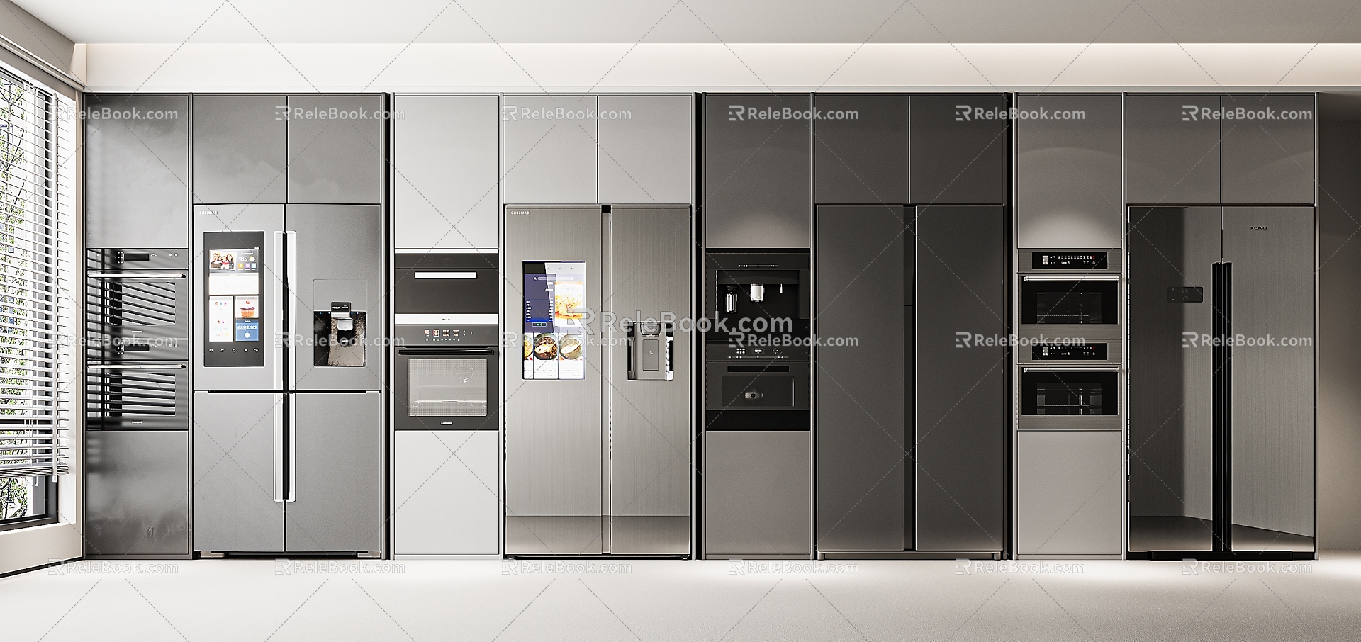 Refrigerator Cabinet Two-Door Refrigerator 3d model