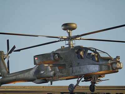 Military Attack Helicopter With Rotors Cockpit Weapon Systems Landing Gear And Camouflage Paint 3d model
