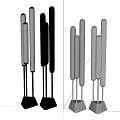 Black Modern Minimalist Floor Lamp With Multi Rod Design For Home Interior Decor