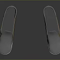 Slip On Gray Shoes With White Sole Orange And Black Stripes