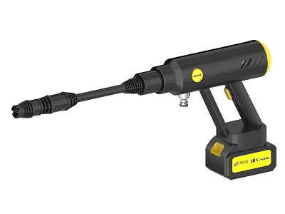Handheld Industrial Power Tool With 20V Battery Black Yellow Design Long Nozzle 3d model