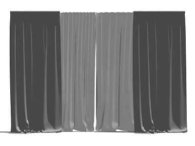 Different Curtain Styles With Light And Dark Colors And Soft Textures 3d model