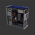 Open PC Case With Visible Internal Components Motherboard And Colorful Cables 3d model