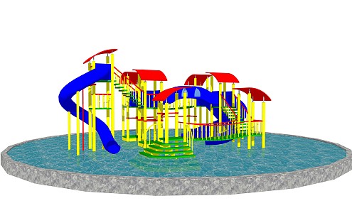 Modern slide children's play equipment water slide 3d model