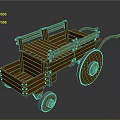 Vintage Wooden Cart Design With Wooden Frame Metal Fittings And Large Wheels