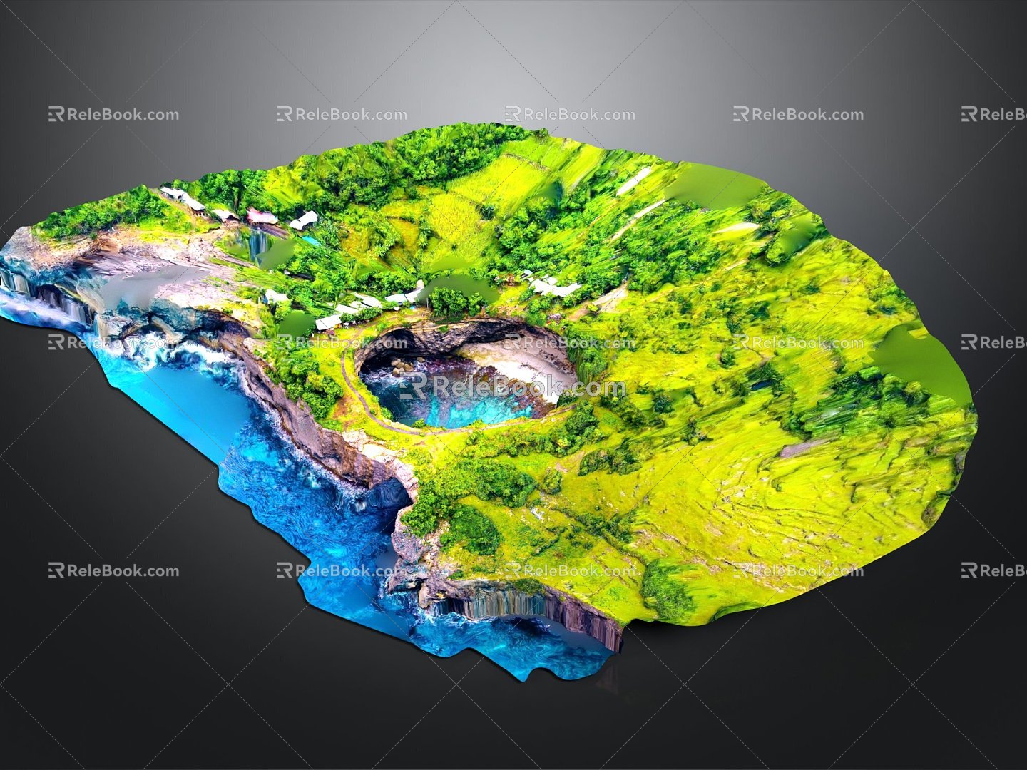 Geography, topography, mountain shape, ridge, ridge, valley, mountain range, canyon, geomorphology, mountain peak, mountain body 3d model