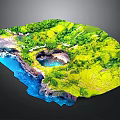 Tropical Island Landscape With Green Vegetation Blue Ocean Cliffs And Lagoon