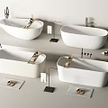 Modern Sleek White Bathtub Designs With Various Shapes And Faucet Fixtures