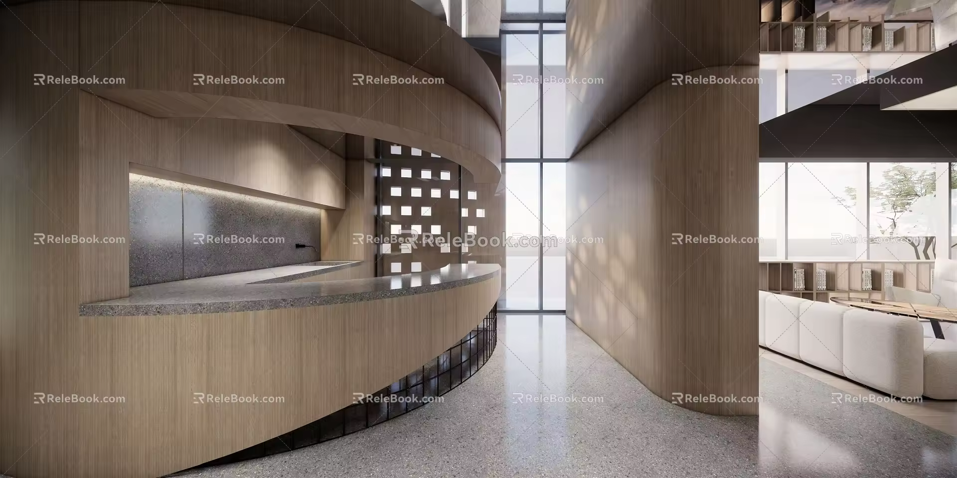 Modern Reception Desk Curved Bar Desk Reception Desk Milk Tea Bar Curved Bar Special-shaped Curved Bar 3d model