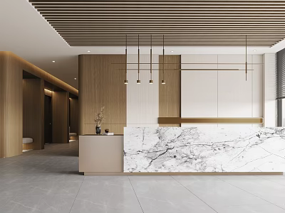 Modern Front Desk Office Front Desk Negotiation Reception Area 3d model