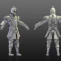 Modern game character armor 3d model