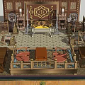 Traditional Chinese Interior Design With Carved Furniture Ornate Decorations And Classic Layout