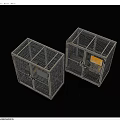 Two Metal Mesh Storage Containers For Home Organization And Storage 3d model