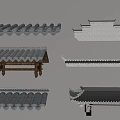 Traditional Chinese Architectural Roof Components With Classic Tile And Eave Structures 3d model