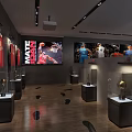 Modern Clothing Store With Basketball Jerseys Mannequin And Display Racks