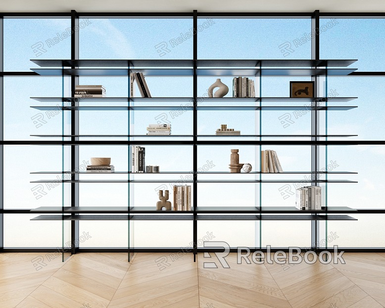 Modern Bookcase Glass Bookcase Glass Bookcase model