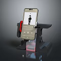 Mobile Phone Stand With Red Accent For Video Viewing Sturdy Support Design 3d model