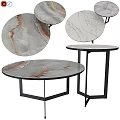 Stylish Round Tables With Marble Tops And Black Metal Frames For Modern Home Decor