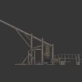modern tower crane ancient tower crane 3d model