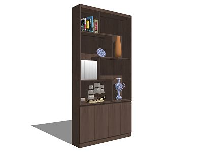 Modern display cabinet solid wood display rack model