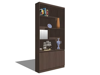 Modern display cabinet solid wood display rack 3d model