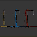 Yellow Blue Red Portable Hoist Stands With Stable Frame For Lifting