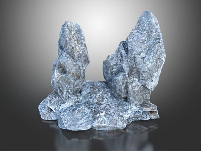 Natural Decorative Stone Sculpture With Rough Surface And Irregular Shape Design 3d model