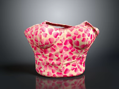 Trendy Pink Leopard Print Bustier With White Base Stylish Fashion Design 3d model