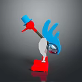 Adorable Animated Animal Character Wearing Blue Hat With Red Base And Silver Accents